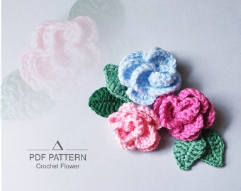 Crochet Pattern, Crochet Flower Pattern, Rose Pattern, Crochet Rose, Rose Decor, Mini Flowers, Easy Pattern, Crochet MIni Flower, Mini Rose