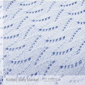 Knitted Baby Blanket Pattern, Baby Blanket Pattern, DIY Knit Baby Blanket, Knitting Blanket Pattern, Lace Baby Blanket 0004KBBP image 5