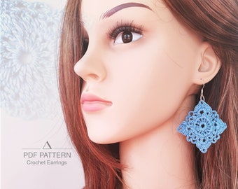 Crochet Earring Pattern, Crochet Pattern, Crochet Earrings for Women, Crochet Jewelry, DIY Earrings, Drop Earrings, Crochet Dangle Earring