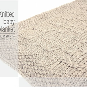 Knitted Baby Blanket Pattern, Baby Blanket Pattern, DIY Knit Baby Blanket, Knitting Blanket Pattern, DIY Blanket (0008KBBP)
