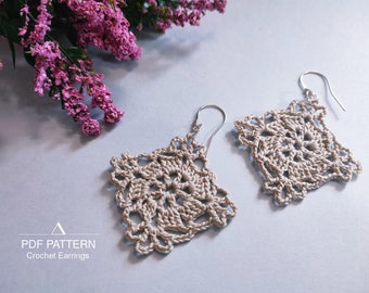 Crochet Earrings Pattern, DIY Earrings, Adorable Lace Design. PDF File