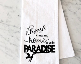 Home Again, The Disco Biscuits Inspired Tea Towel by Chalkdust Couture