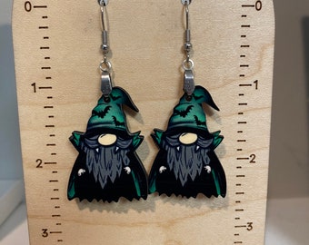 Vampire earrings, sublimated earrings, lightweight, winter, fall vibes, Halloween earrings, gnome earrings, monster gnome