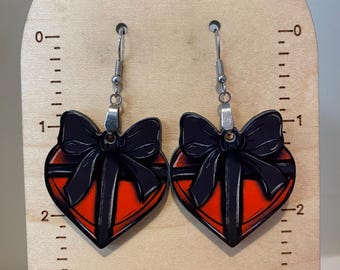 Heart earrings, lightweight, stocking stuffer, western earrings, Sublimated earrings, Valentine earrings, Valentine gift,