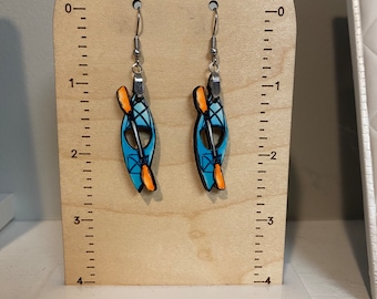 kayak earrings, lightweight, summer earrings, spring earrings, kayak lover gift, gift under 20, gift for her, outdoors lover gift