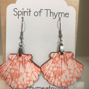 Pink seashell earrings, sublimated earrings, lightweight earrings,  beach, nautical earrings, ocean, mermaid lover gift, summer earrings