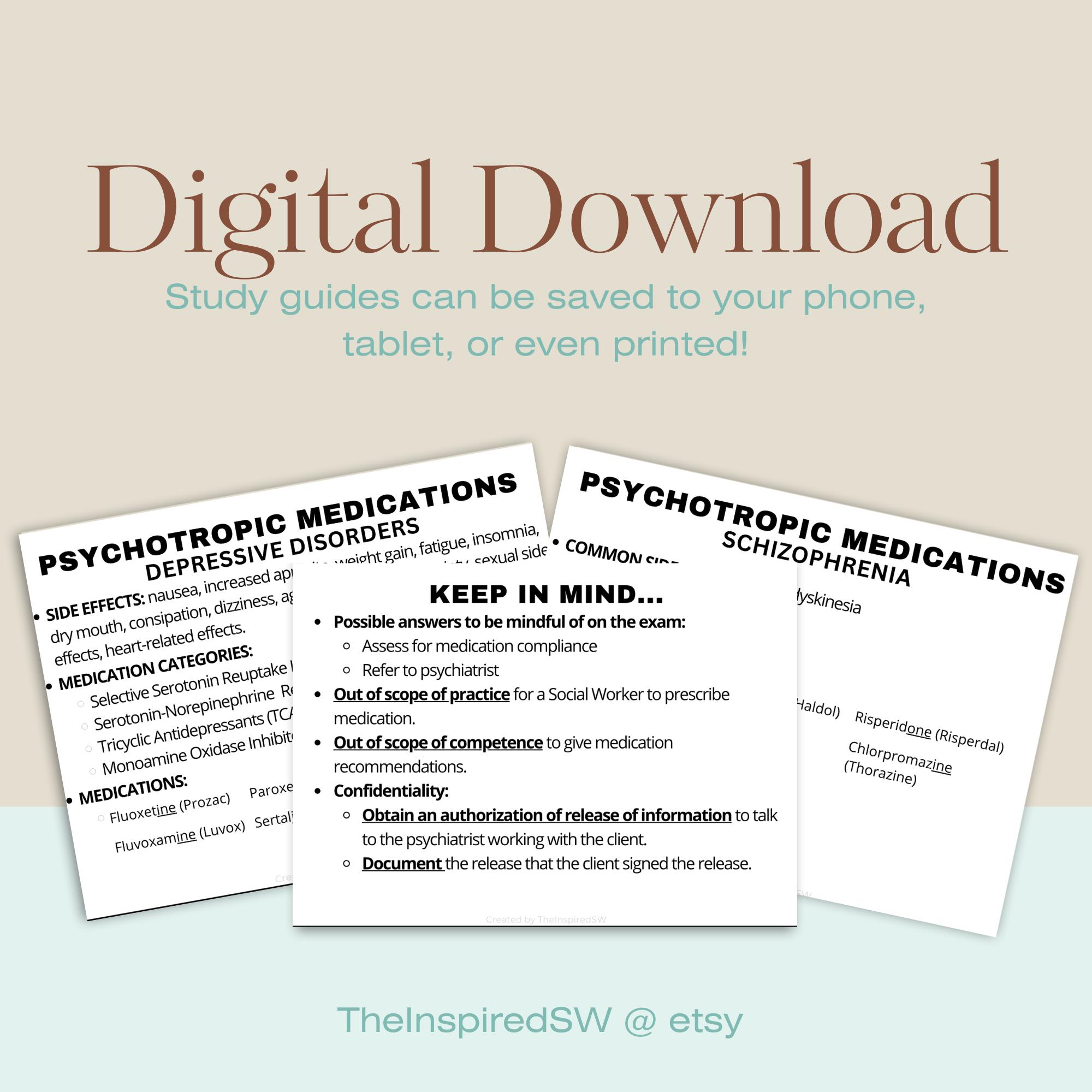 LMSW/LCSW Exam Flashcards - Medications | ASWB Exam Study Material ...