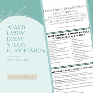 LMSW/LCSW Exam Flashcards - Safety Bundle | ASWB Exam Study Material | Licensing Exam | Ultimate Exam Prep | Social Work Licensing Exam