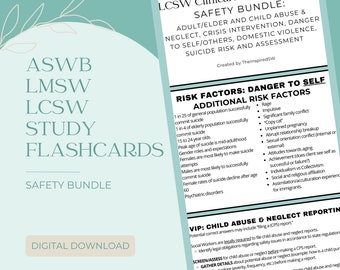 LMSW/LCSW Exam Flashcards - Safety Bundle | ASWB Exam Study Material | Licensing Exam | Ultimate Exam Prep | Social Work Licensing Exam