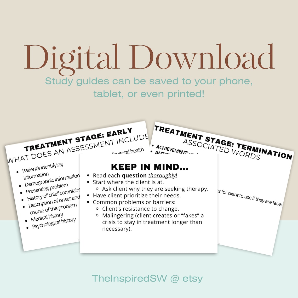 LMSW/LCSW Exam Flashcards Stages of Treatment ASWB Exam Study Material
