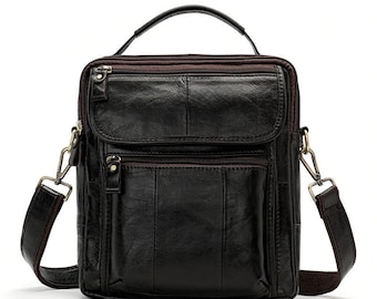 Vaderdag leren crossbodytas, leren herentas, crossbodytas heren, leren schoudertas heren, leren tas, gepersonaliseerde herentas