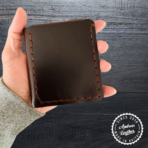 Cartera vintage hecha a mano, cartera personalizada, cartera de cuero para hombre marrón triple, cartera personalizada de aspecto vintage rústico, hombre de regalo de cumpleaños