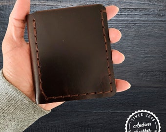Handmade Vintage Wallet, Personalized Wallet, Trifold Brown Mens Leather Wallet, Personalised Rustic Vintage Look Wallet, Birthday Gift Man