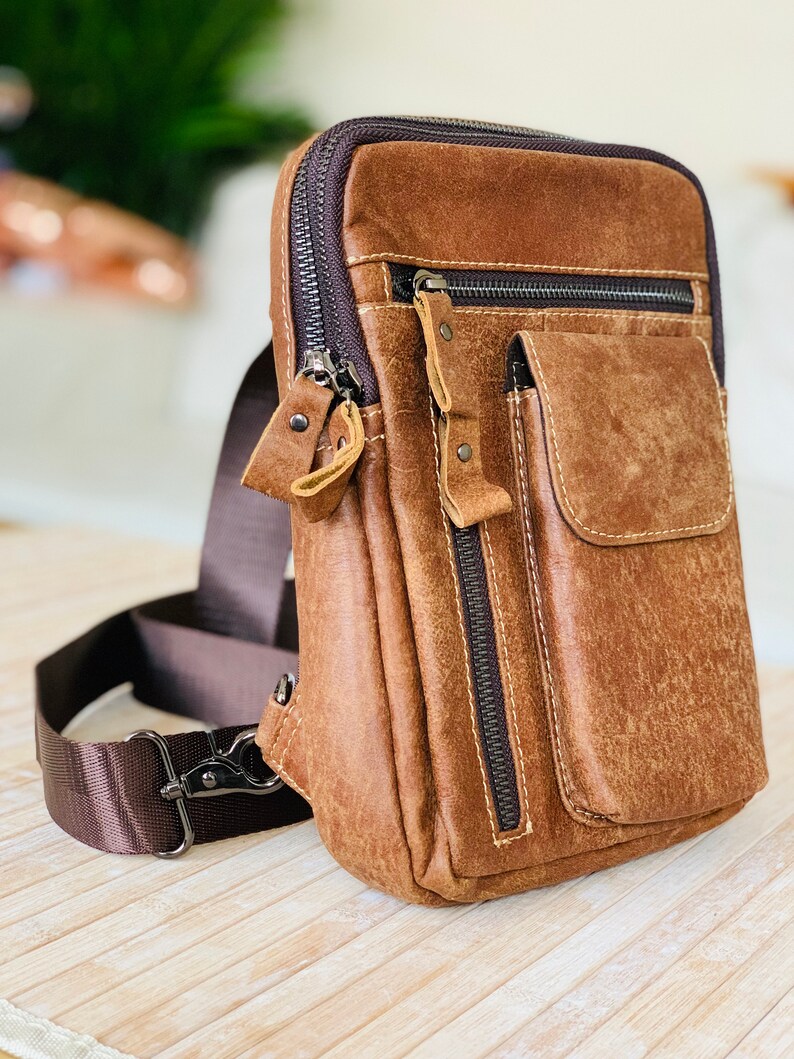 Sling Bag Leather Sling Bag Man Woman Sling Bag Women Leather Etsy