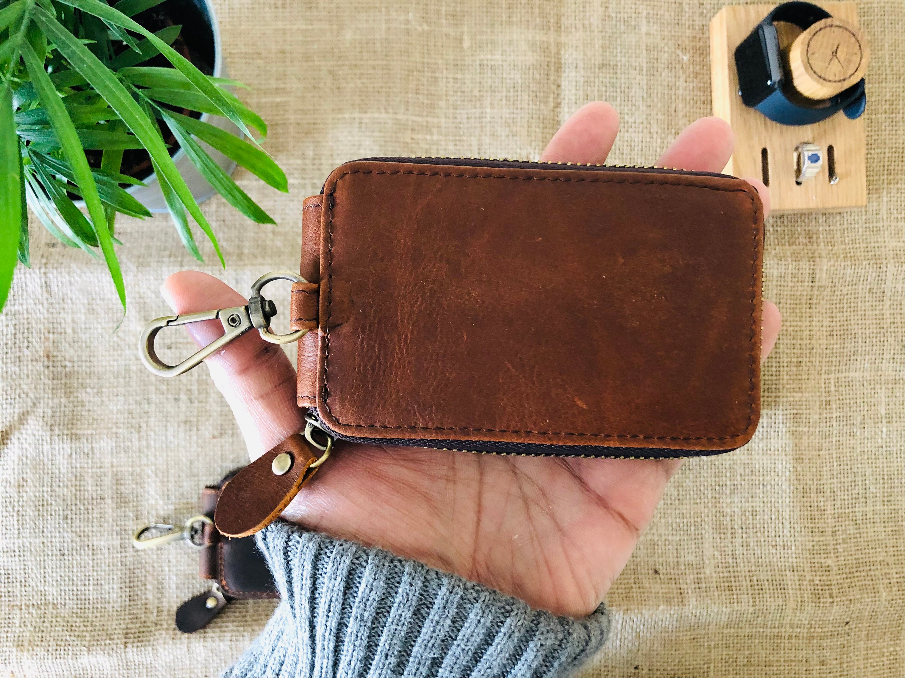 2019 KEY POUCH Damier Leather Grip With High Quality Famous