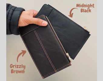 Long Leather Wallet Personalised Wallet Engraved Wallet Gift Ideas Personlaised Gift Leather Card Holder Unisex