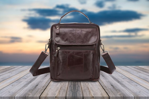 Mens Leather Bag Stylish Leather Messenger Bag Durable Crossbody Bag for Men Classic Leather Satchel for Work Everyday Use Etsy