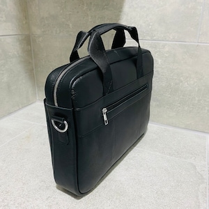 Bolso para portátil de 15 pulgadas, Maletín de piel para hombre, Bolso bandolera de piel negra, Maletín de piel para hombre, Maletín para portátil, Bolso bandolera para hombre