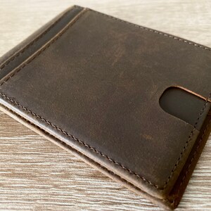 Cartera de cuero para hombre, cartera personalizada, cartera grabada para hombre, cartera de cuero con bloqueo RFID, cartera de cuero para hombre, ideas para regalos de aniversario imagen 3