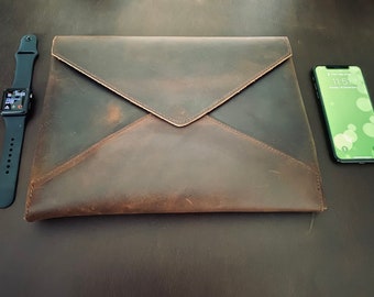 MacBook Case 13, Leather Laptop Sleeve, MacBook Pro 13 inch case Crazy Horse Leather, MacBook Pro 13 inch Sleeve, iPad 12.9 pro case