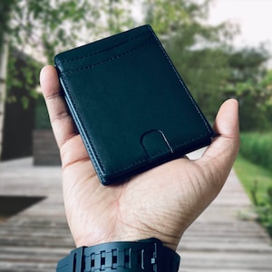Cartera de cuero para hombre, billetera plegable de cuero marrón, billetera personalizada con aspecto rústico vintage, regalo para novio