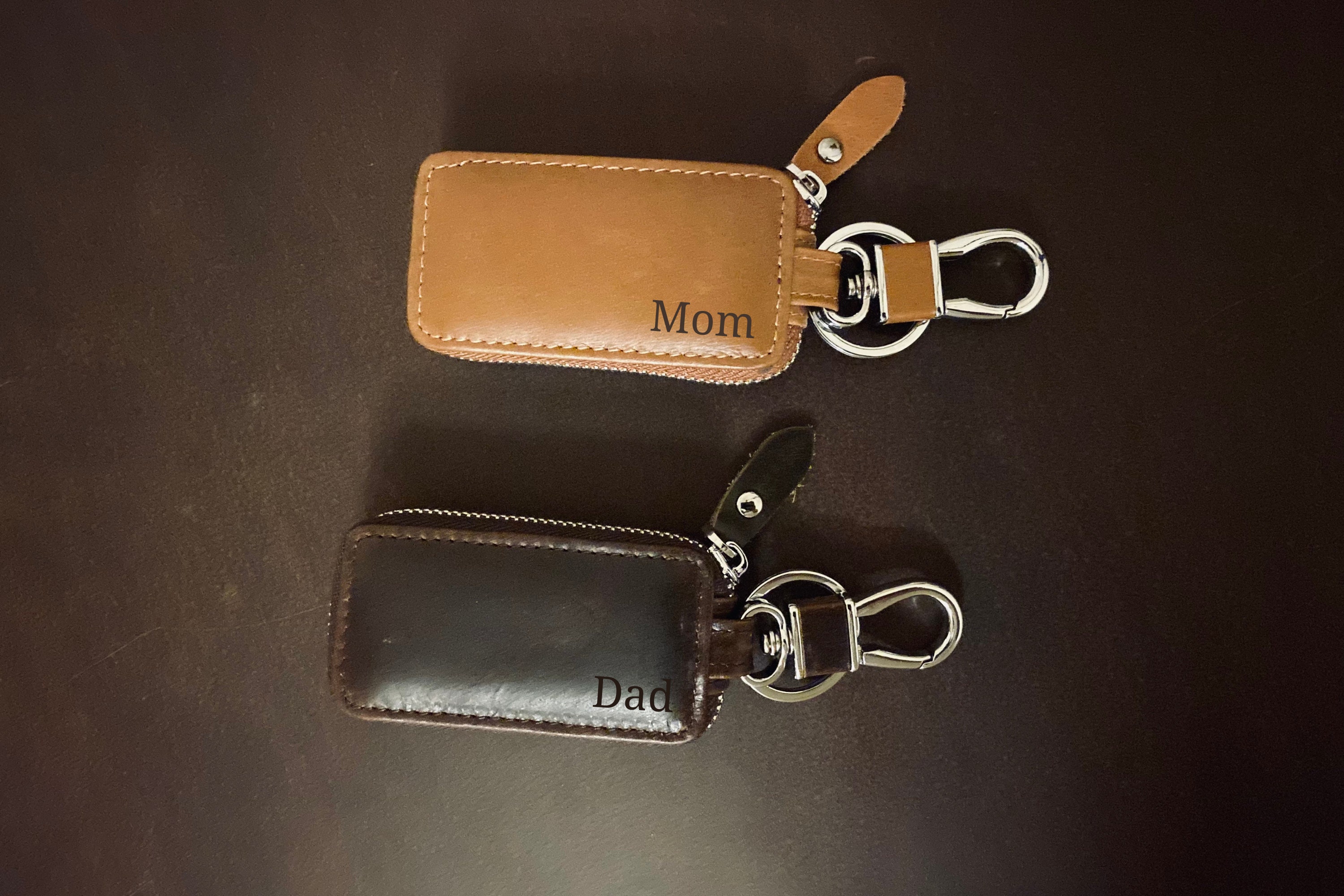 Natural Leather Key Fob, Coin, Ring Holder, Keychain 24-35mm 