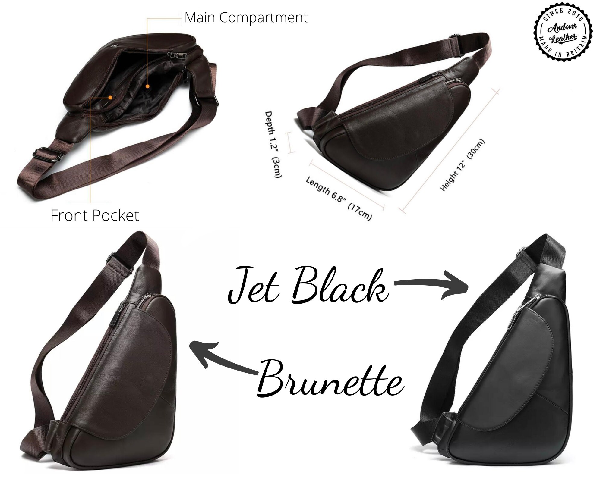 Full Grain Leather Sling Bag / Chest Bag / Leather Sling Bag / Etsy