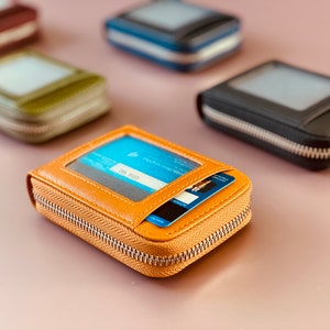 Gepersonaliseerde leren kaarthouder, handgemaakte gepersonaliseerde leren creditcardhouder, uniseks leren kaarthouder, leren portemonnee gegraveerd