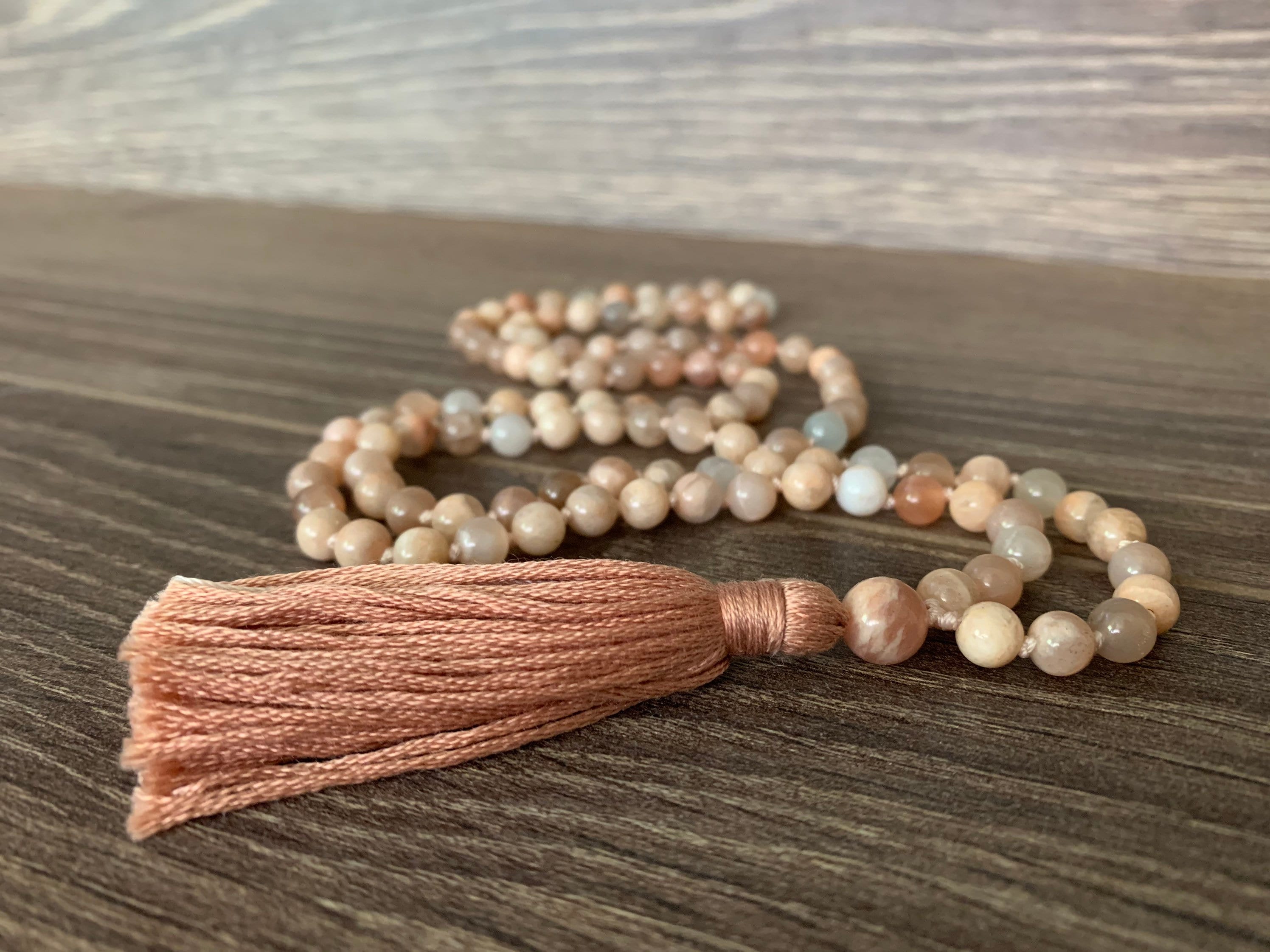 I Am RISING 108 Bead Moonstone Sunstone Mala Necklace 6mm - Etsy