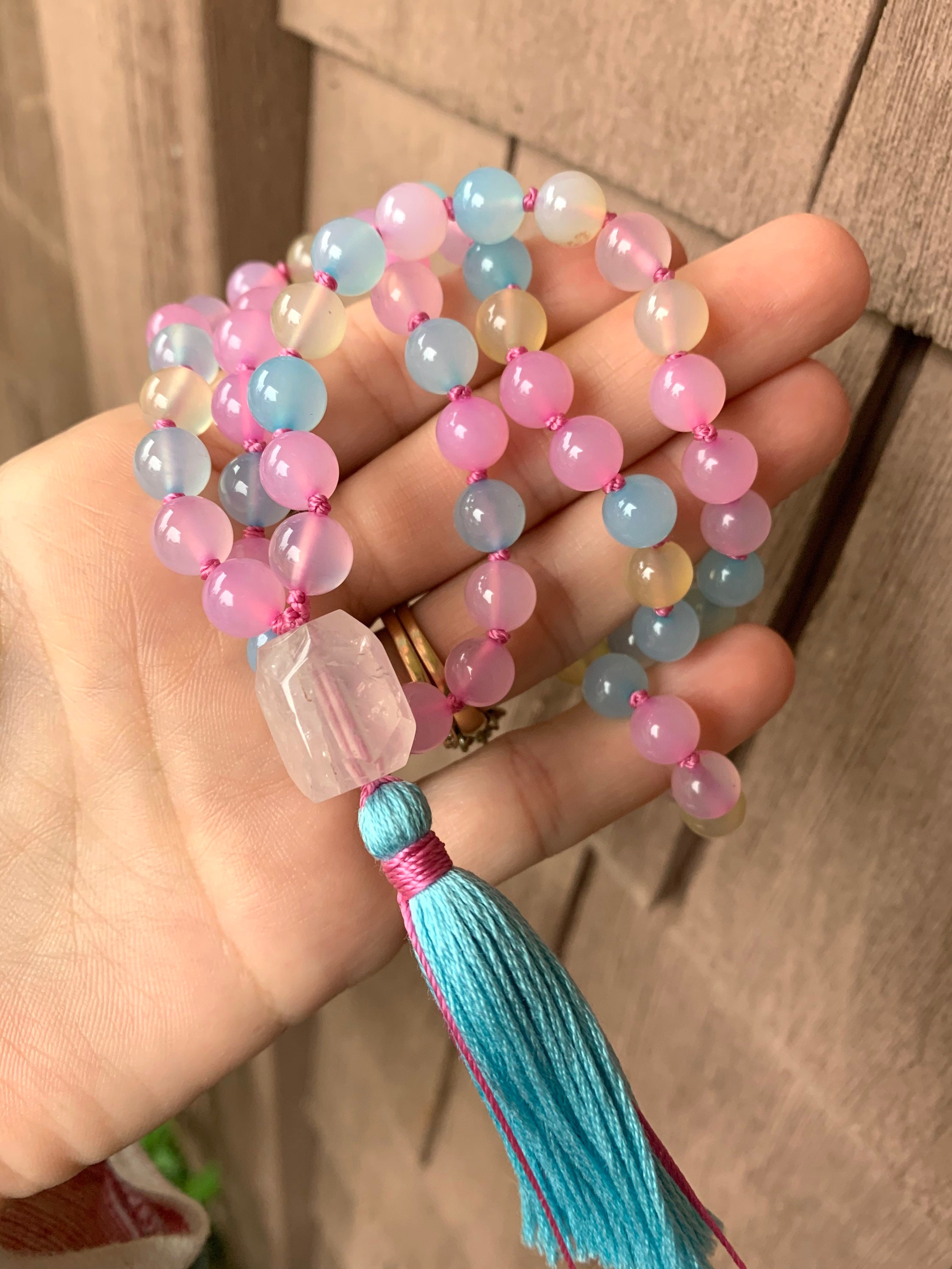 Rebalance 108 Knotted Meditation Mala With Cotton Tassel 