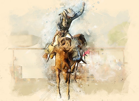 Western Printable Card Kit Printable Western Themed Watercolor Clipart 