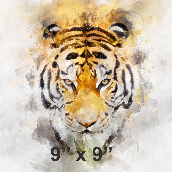 Aquarelle Kopf Tiger Bedroom Wandkunst Aquarelle Zeichnung Etsy