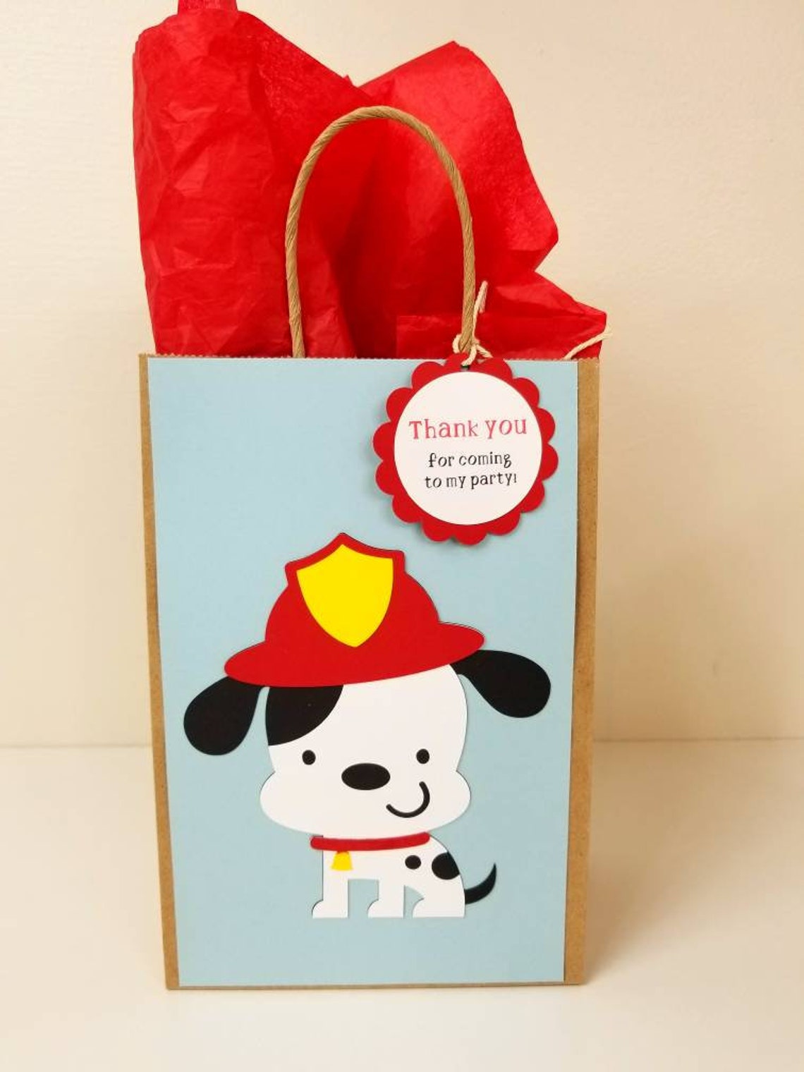 Firetruck favor bags Firetruck treat bags Firetruck gift Etsy