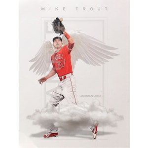 Poster artistico degli angeli di Mike Trout