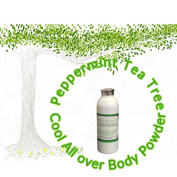 COOLING Body Powder Peppermint Tea Tree Oil Body Foot Powder Cool All over Powder, Men's Body Powder