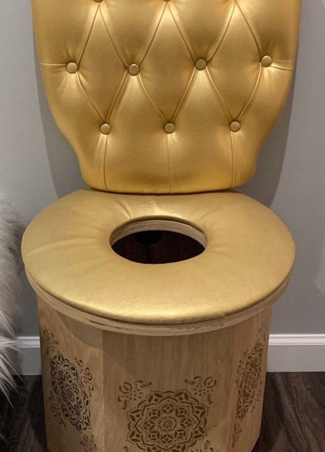 YONI THRONE Yoni Steam HEXAGON Sauna Chair Seat With Tuft Wall Etsy