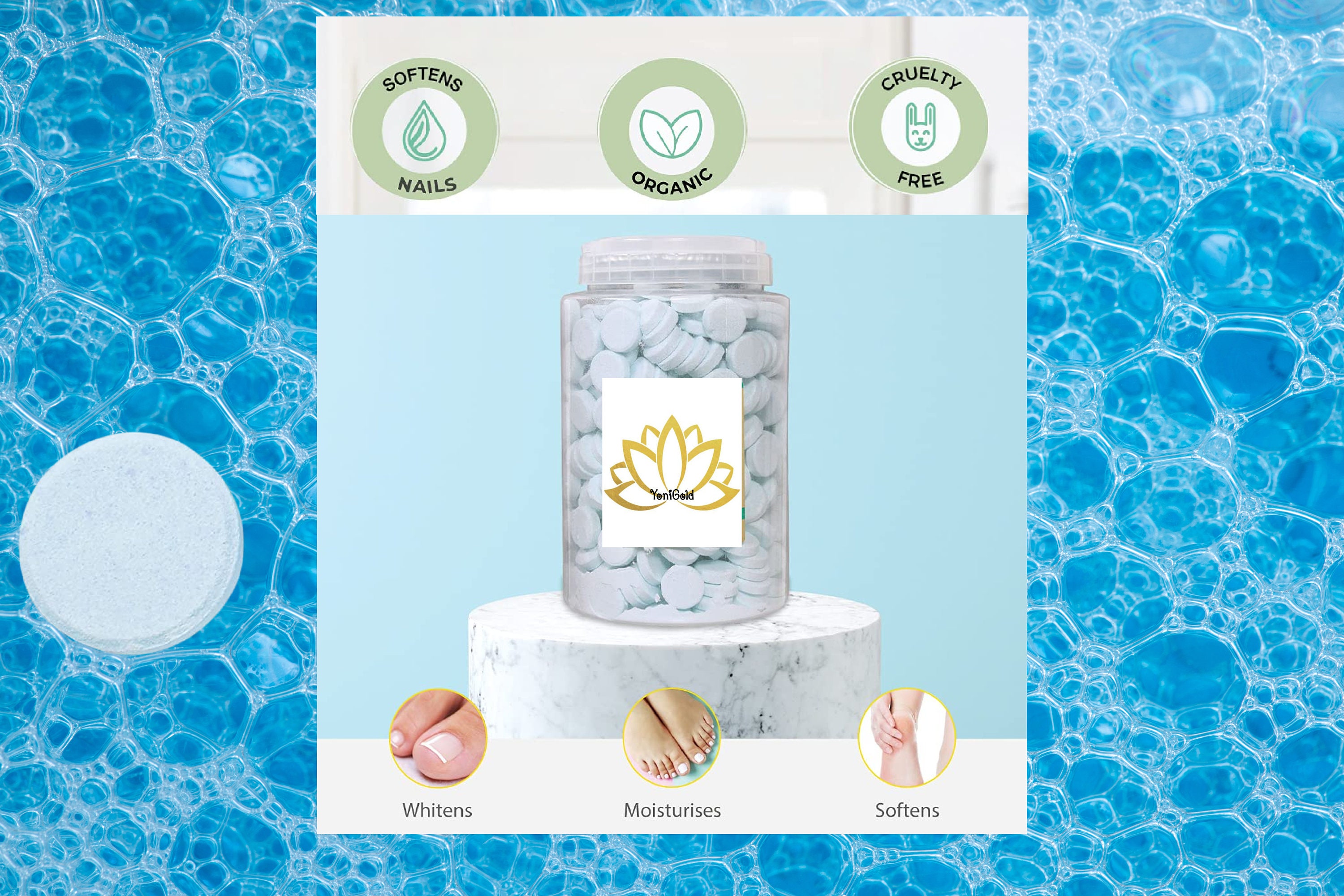 SPA Pedicure Soak Tablets, Foot Detox, Foot Soak, Foot Spa, Moisture