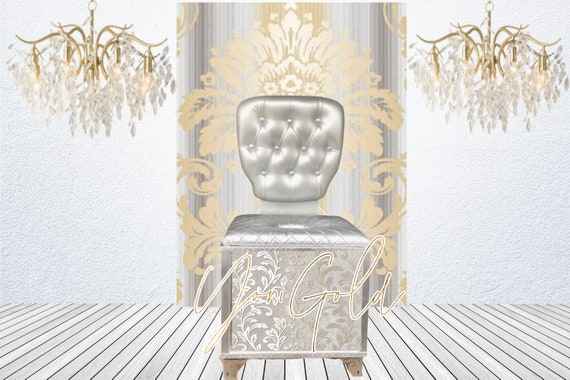 YONI THRONE Platinum Deluxe Steam Sauna Throne Chair with ornate legs, tufted back