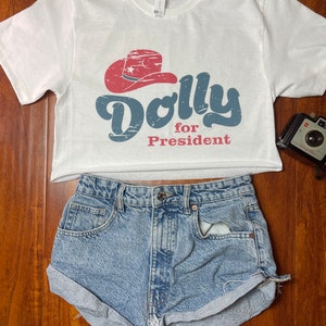 Dolly For President Vintage Crop Top