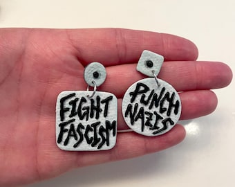 Resist Earrings: Fight Fascism