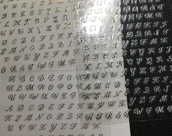 Self Stick 3D Letter  Nail Decals. 4Pcs