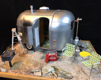 Airstream Trailer 1/12 Diorama With Full Interior Details - Etsy