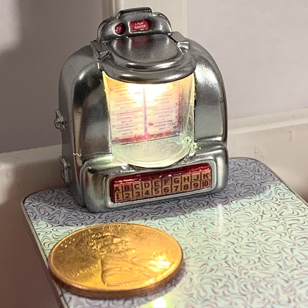 Miniatur Seeburg Tischplatte Jukebox mit Arbeitslicht