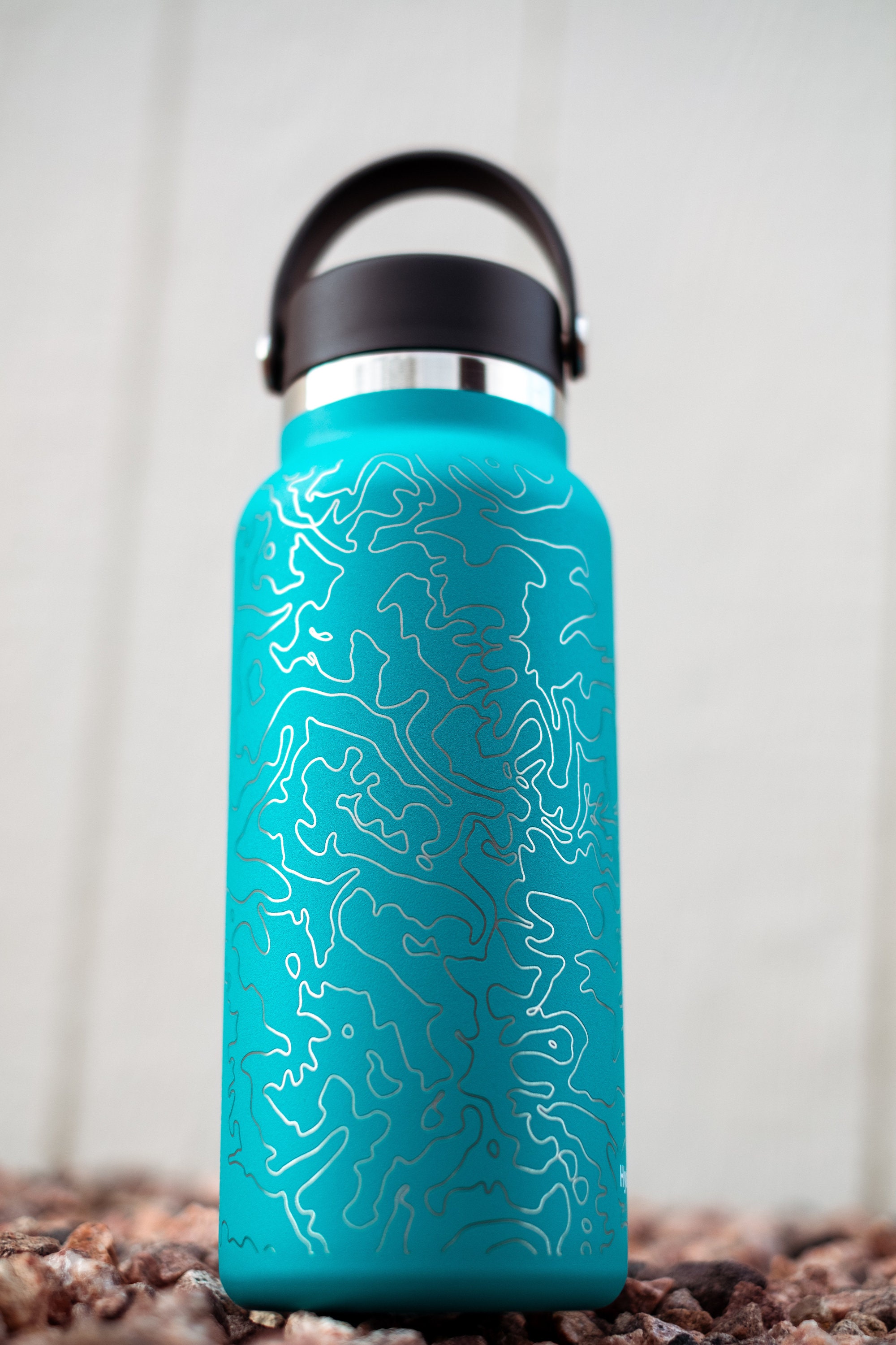 Custom 32oz Hydro Flask® Water Bottle – Personalized Topographic Map ...
