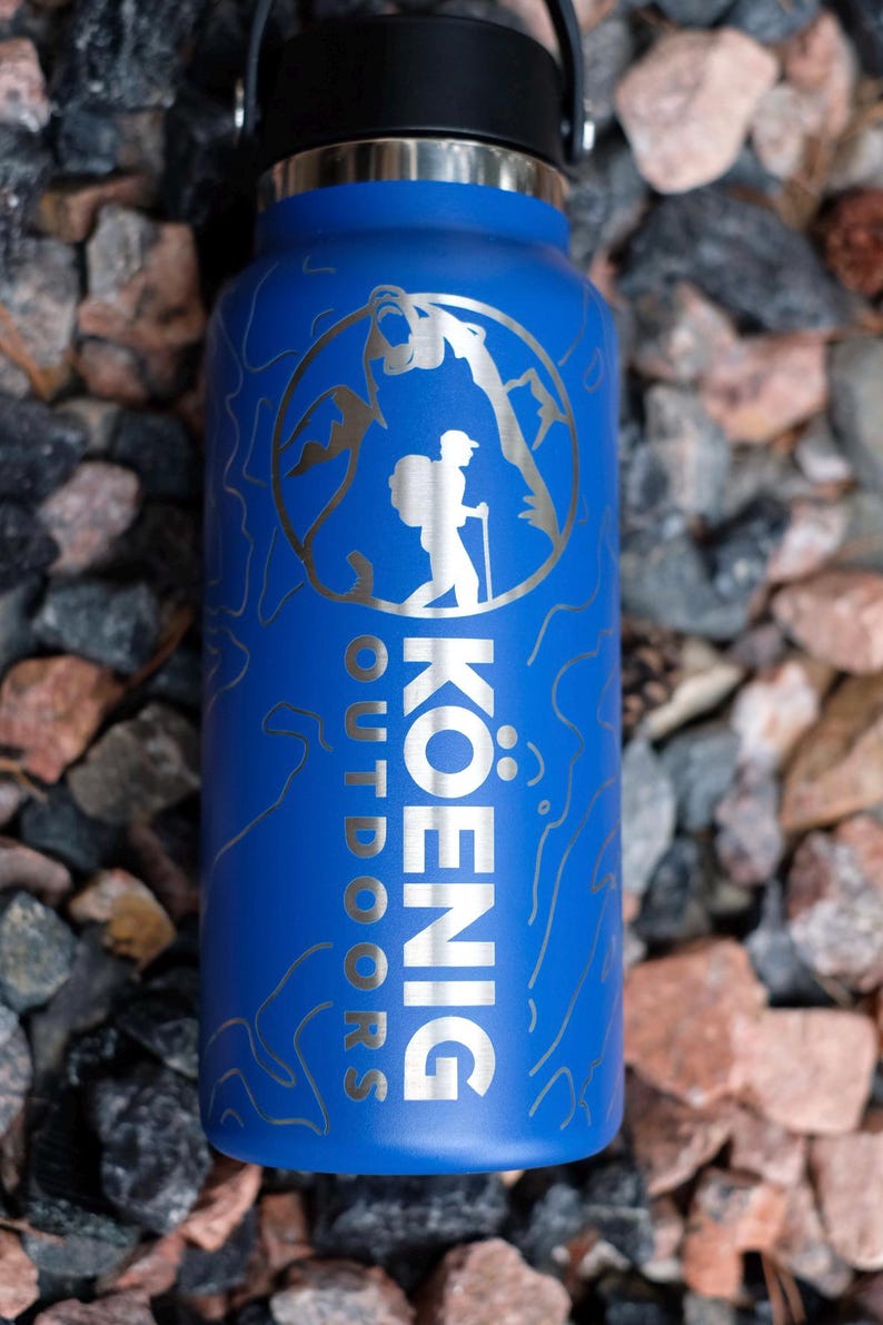 Custom 32oz Hydro Flask® Water Bottle – Personalized Topographic Map ...