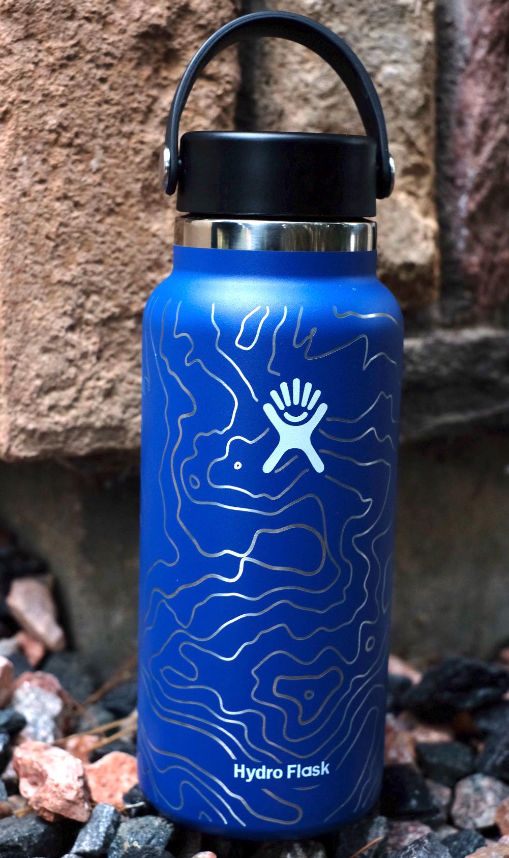 Custom 32oz Hydro Flask® Water Bottle – Personalized Topographic