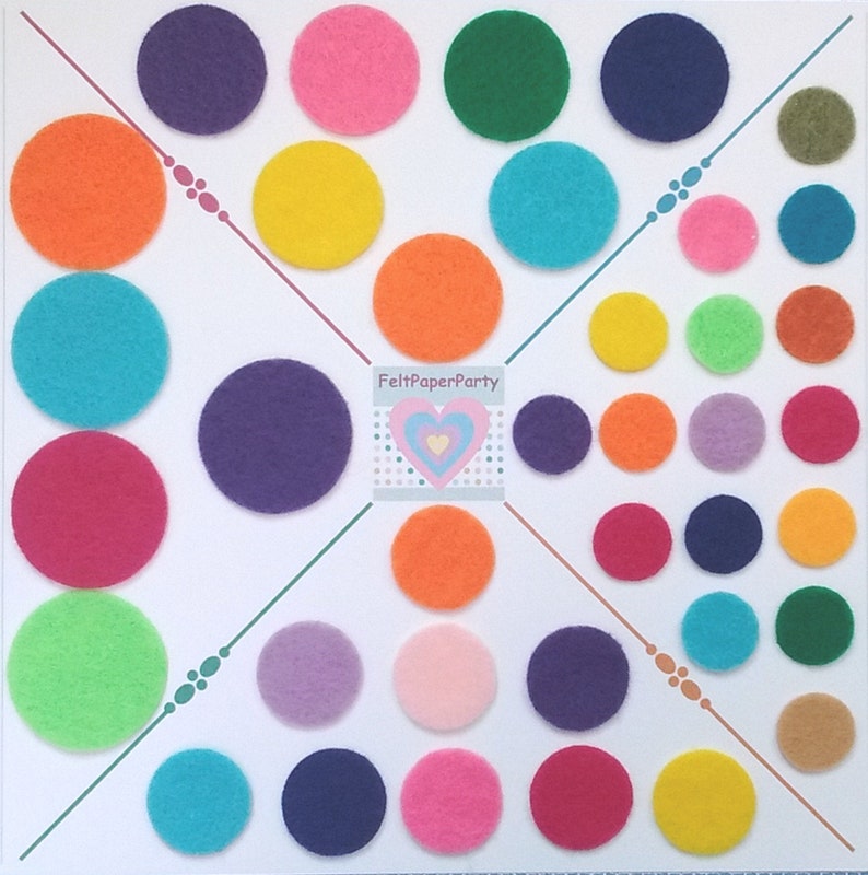 Felt Circles, Die Cut Felt Circles, 35 Color Choices, Choose Size, 1/2