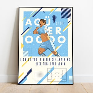 Manchester City's Sergio Agüero Iconic Moment Poster