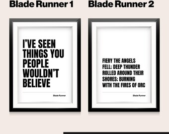 Minimalist Sci-Fi Movie Quotes Posters. Black and White.
