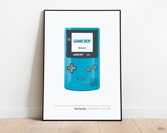 Illustrated Nintendo Game Boy Color Poster